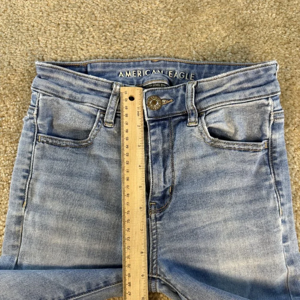 American Eagle Jeans Women Sz 2 Blue Denim Hi Rise Jegging Next Lvl Stretch F457